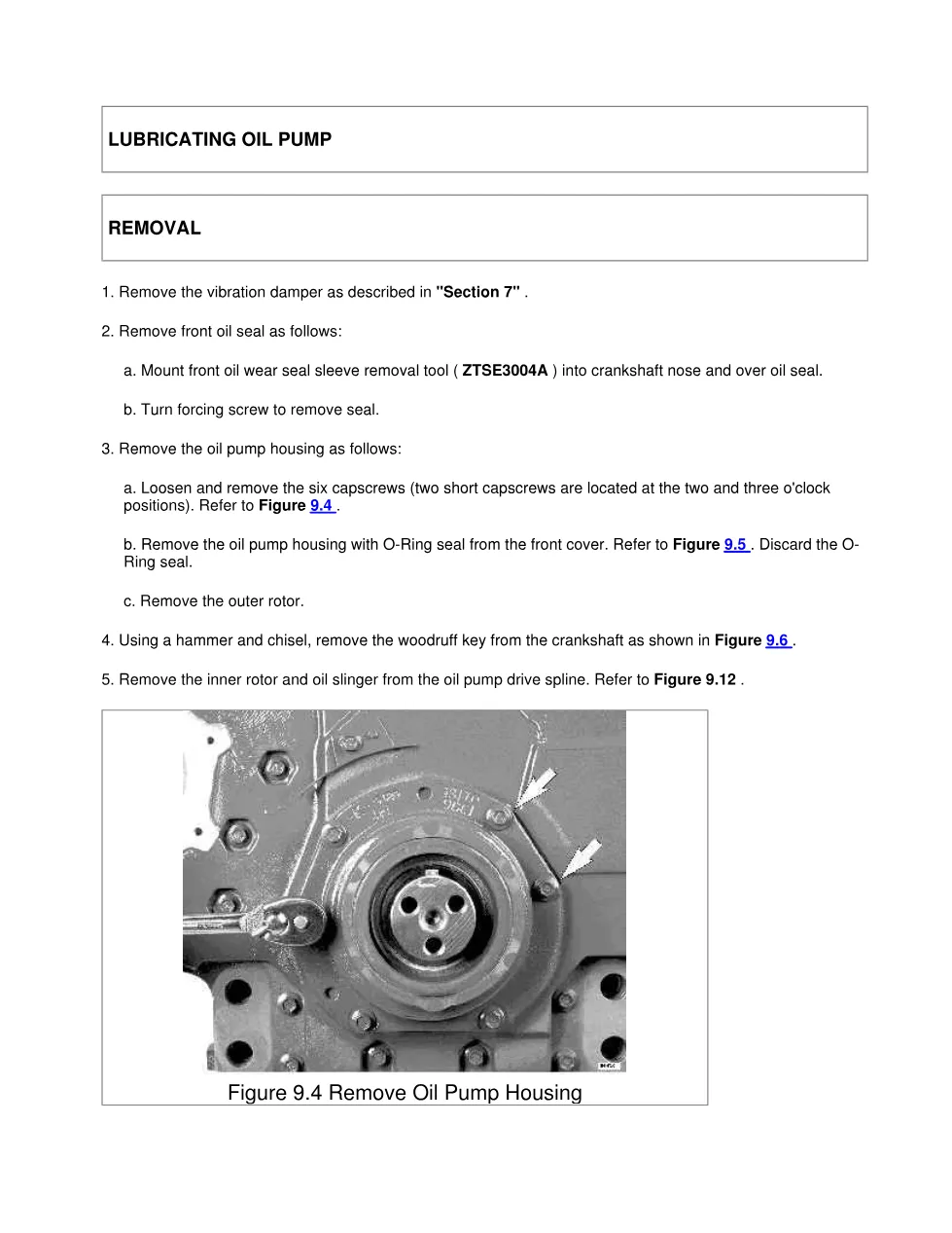 DT466 lubricating oil pump — Section 9 engine service manual - preview page 1 of 6