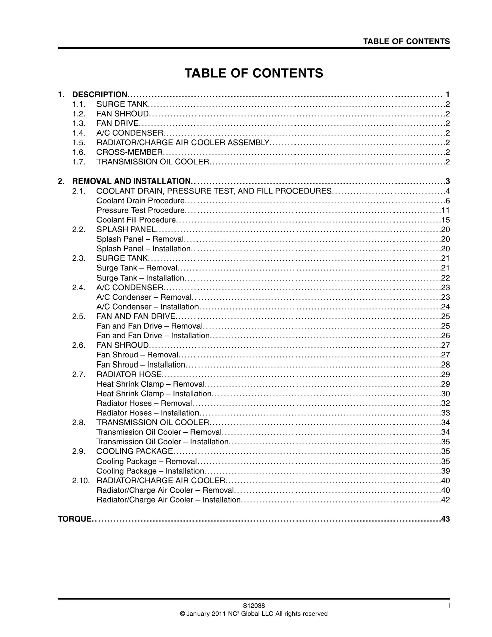 DuraStar cooling system manual S12038 — International radiator - page 3 is available after signing in