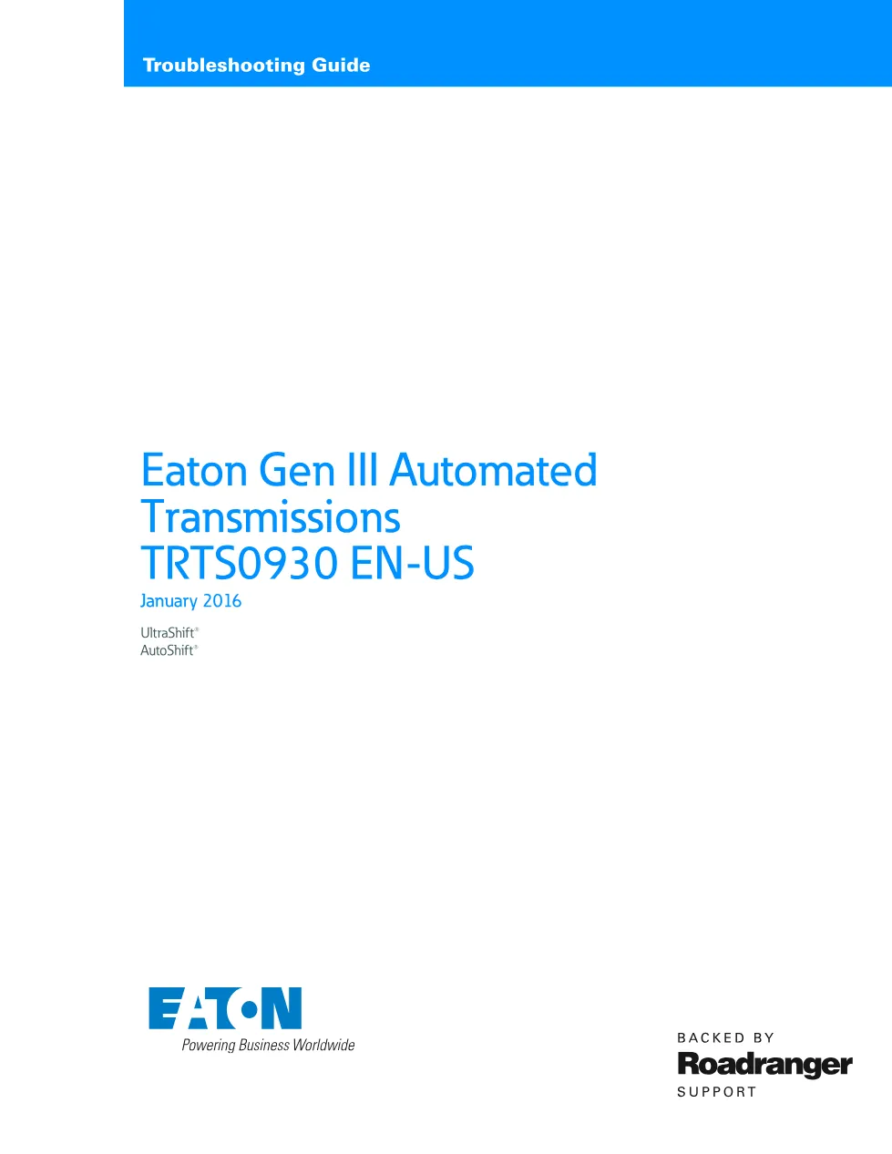 Eaton AutoShift troubleshooting guide — Gen III Automated - preview page 1 of 6