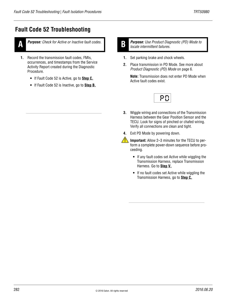 Eaton Fault Code 52 – Fuller Advantage Heavy Duty, TRTS0980 PDF - preview page 1 of 3