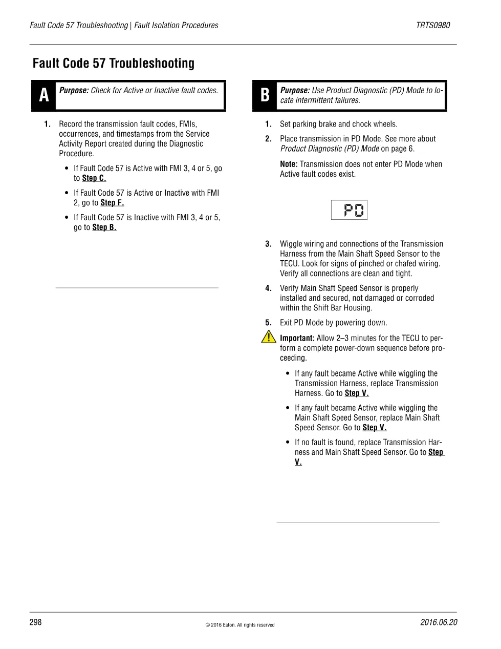 Eaton Fault Code 57 – Fuller Advantage Heavy Duty, TRTS0980 PDF - preview page 1 of 5