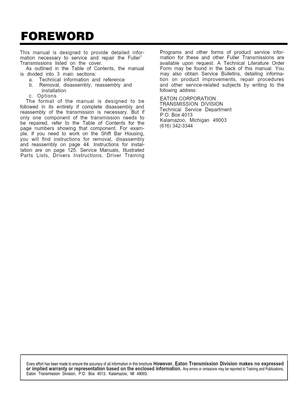 Eaton Fuller transmission rebuild — RTO-14615 Fuller service - page 3 is available after signing in