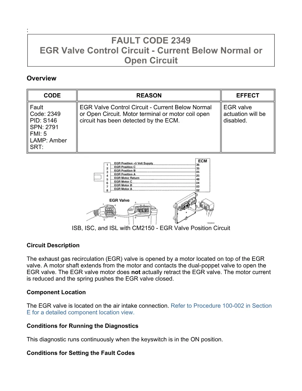 EGR fault code DTCs troubleshooting — Code 2349 — PDF, 11 - preview page 1 of 3