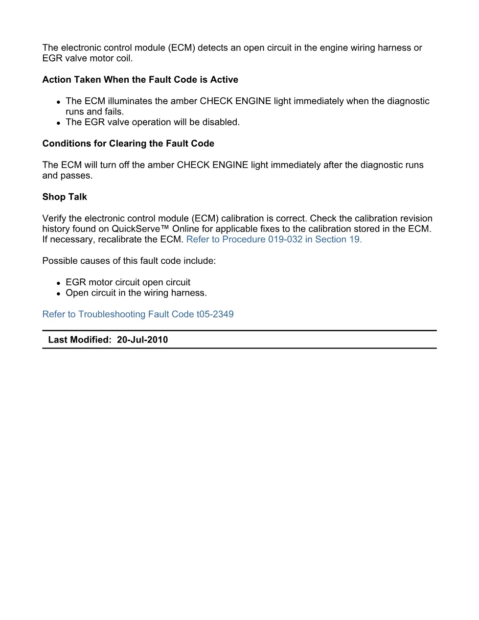 EGR fault code DTCs troubleshooting — Code 2349 — PDF, 11 - preview page 2 of 3