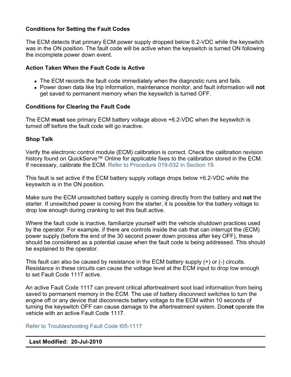 fault code 1117 DTCs Troubleshooting Manual — ISB6.7 CM2150 - preview page 2 of 3