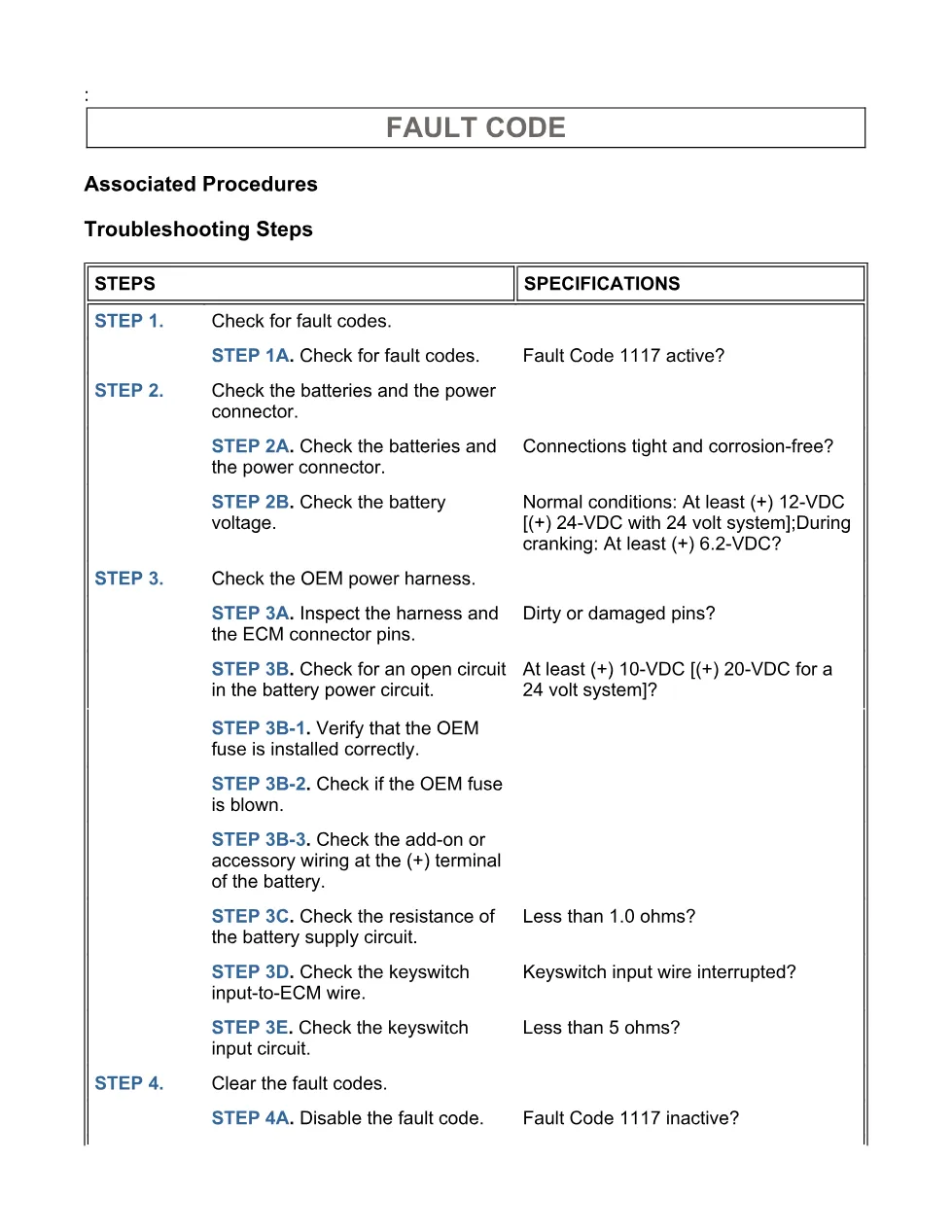 fault code 1117 DTCs Troubleshooting Manual — ISB6.7 CM2150 - page 3 is available after signing in