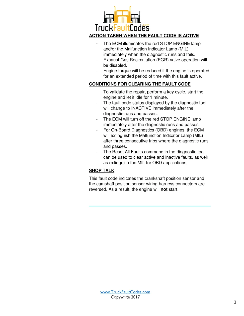 fault code 115 DTCs troubleshooting manual — Code 115.pdf - preview page 2 of 3