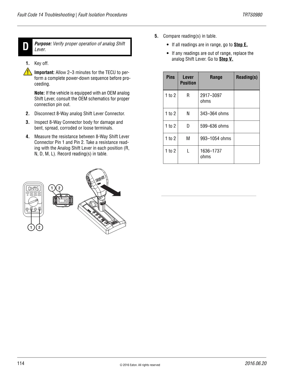 Fault Code 14 Troubleshooting — Eaton Analog Shift Lever, – Guide - page 3 is available after signing in