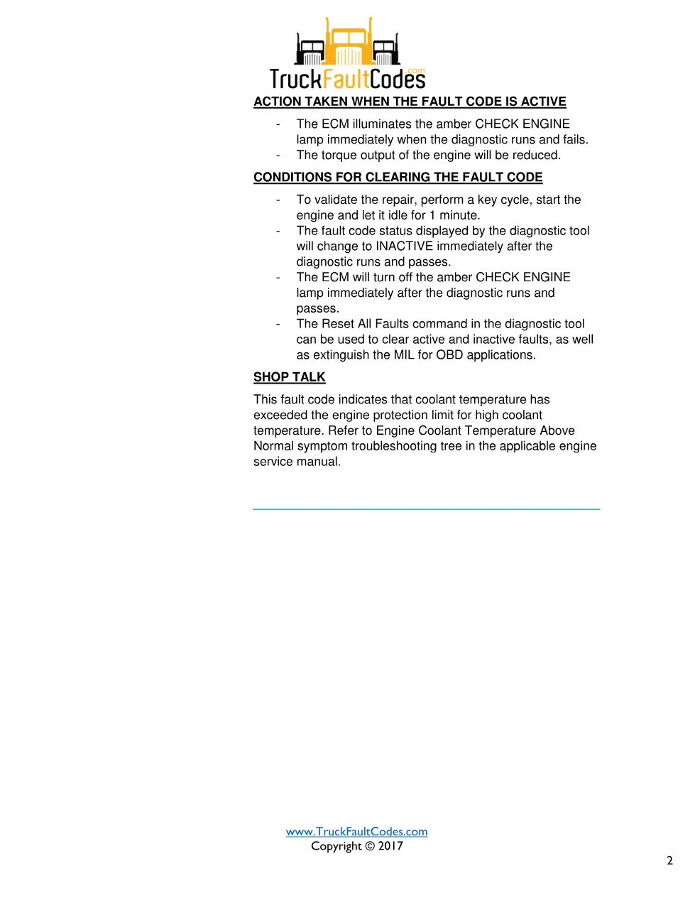 fault code 146 DTCs Troubleshooting Manual — ISB6.7 CM2350 DTC - preview page 2 of 3