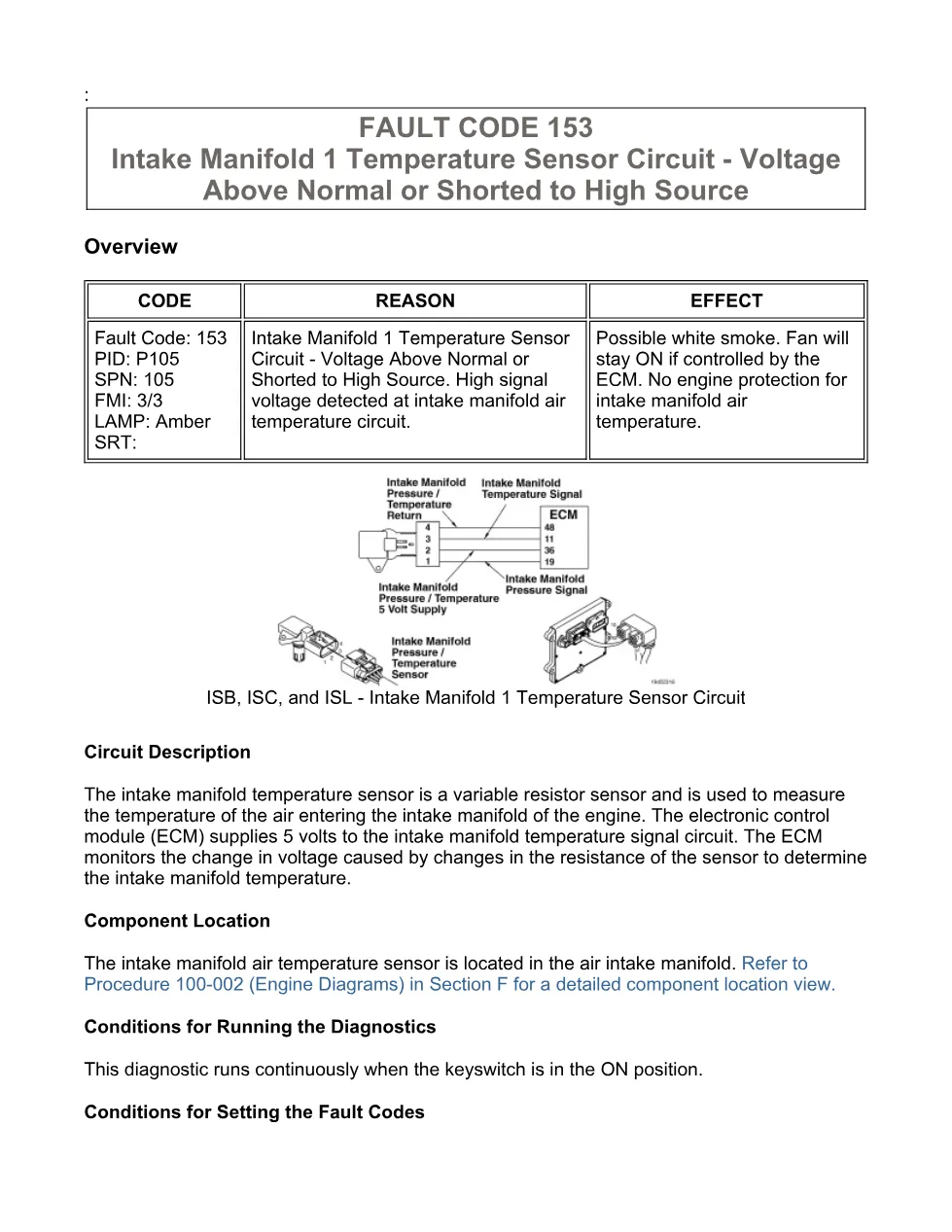 fault code 153 DTCs troubleshooting manual — Code 153.pdf - preview page 1 of 3