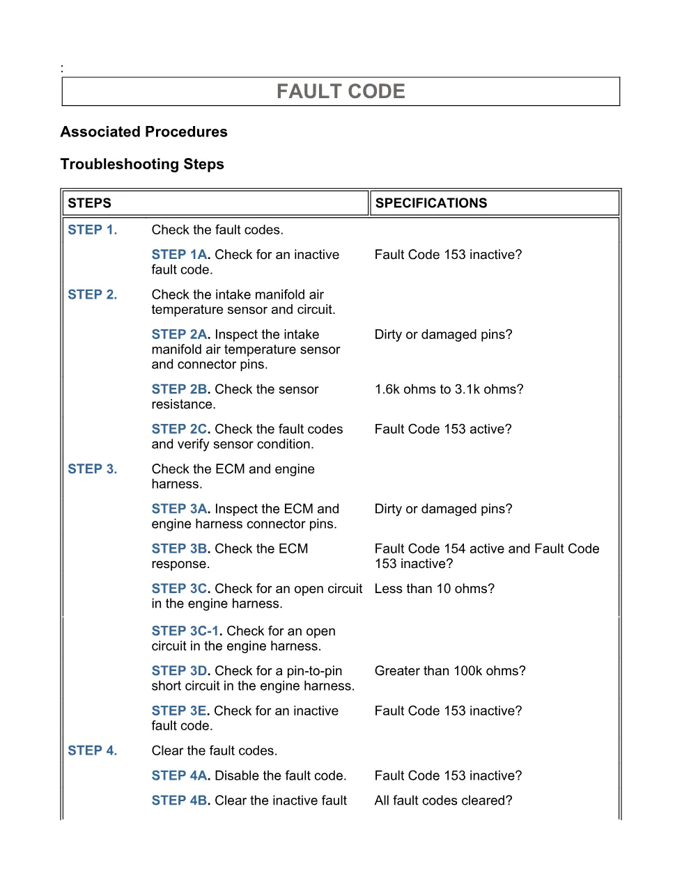 fault code 153 DTCs troubleshooting manual — Code 153.pdf - page 3 is available after signing in