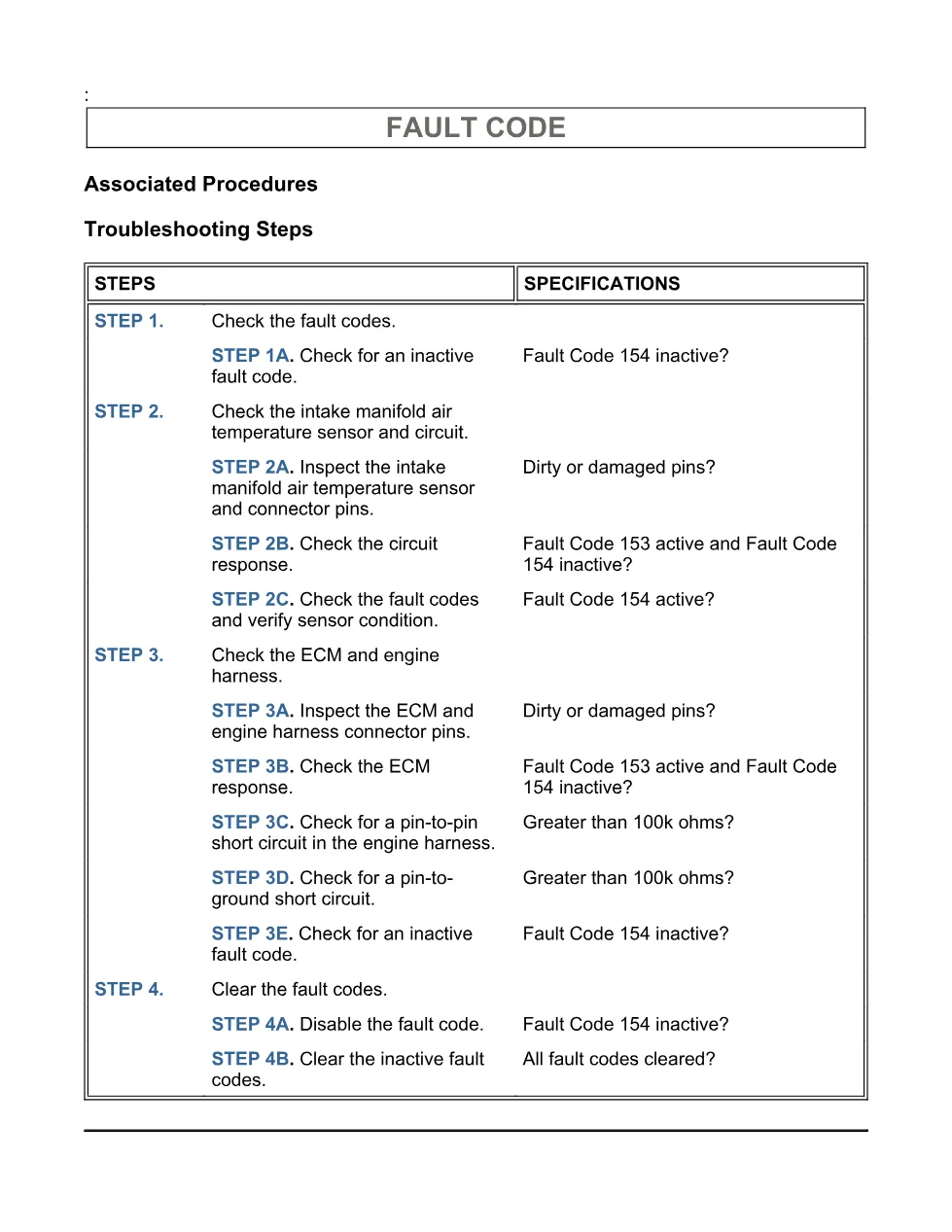 fault code 154 DTCs Troubleshooting Manual — Code 154 — PDF, - page 3 is available after signing in