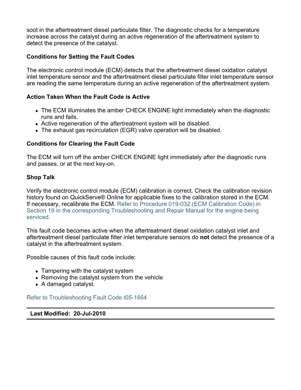 fault code 1664 DTCs troubleshooting manual — Code 1664 — PDF, - preview page 2 of 3