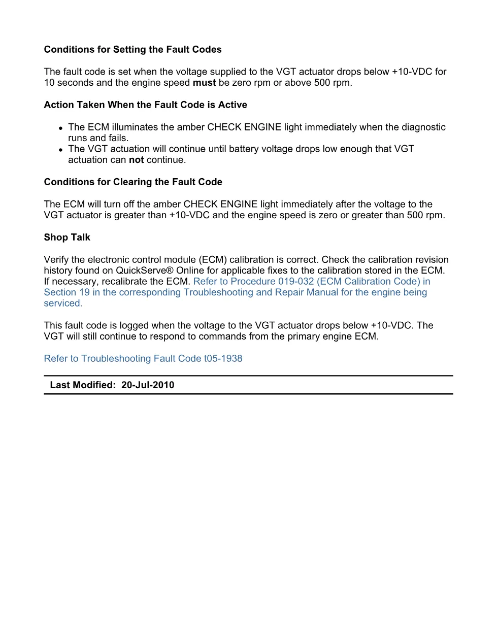 fault code 1938 DTCs troubleshooting manual — Code 1938 — PDF, - preview page 2 of 3