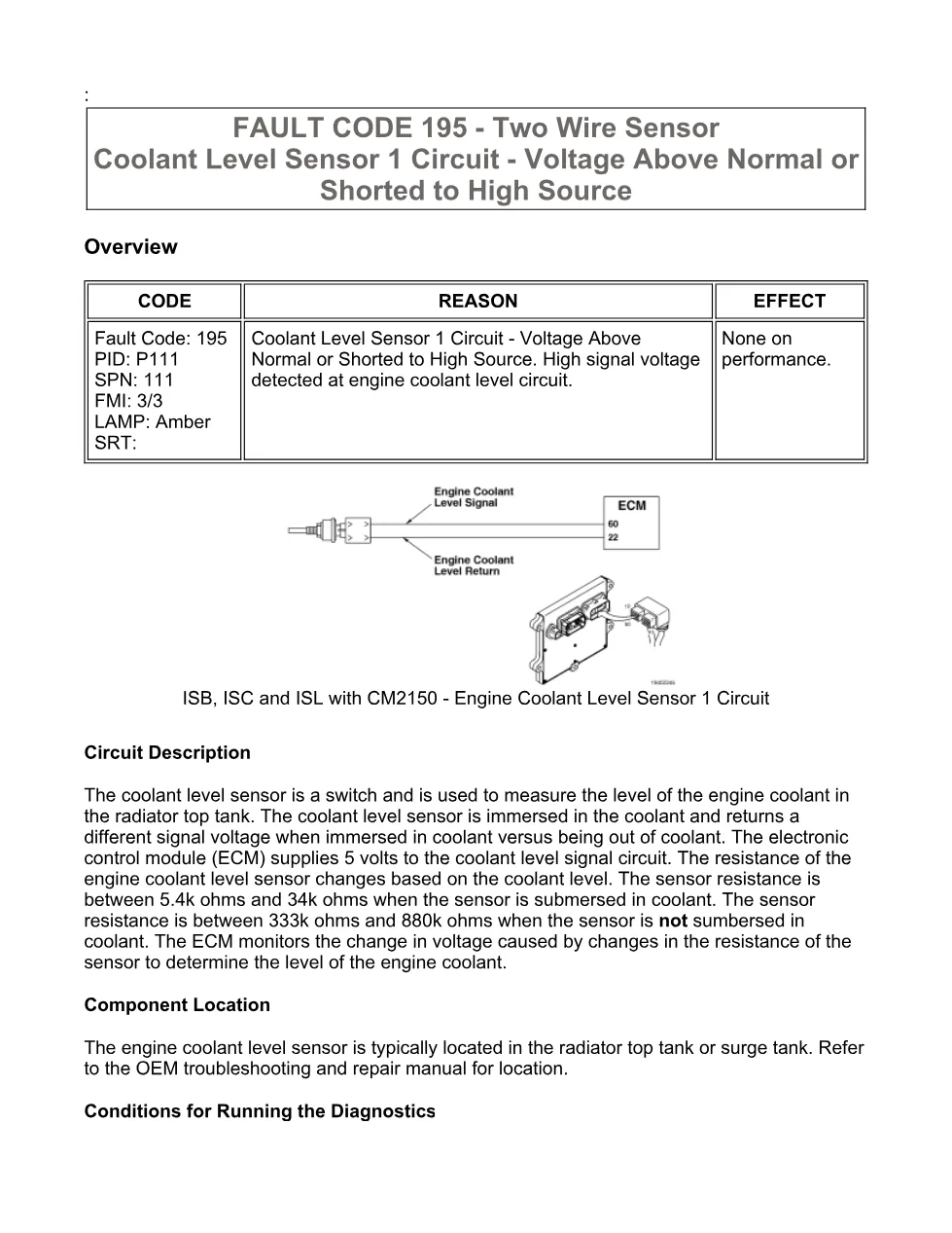 fault code 195 DTCs Troubleshooting Manual — Code 195.pdf - preview page 2 of 3