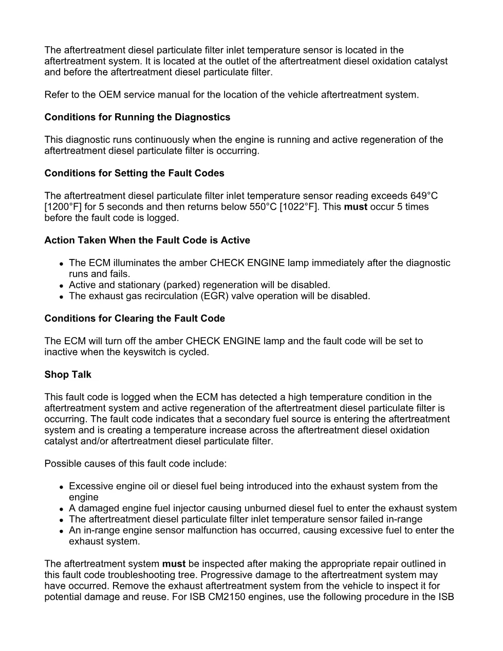 fault code 1968 DTCs Troubleshooting Manual — ISB6.7 CM2150 - preview page 2 of 3