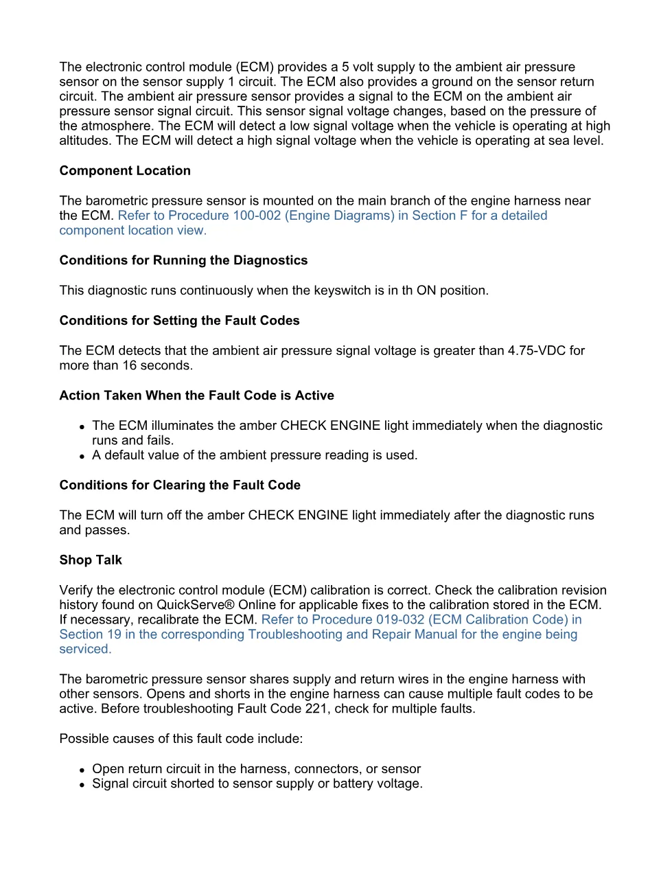 fault code 221 DTCs Troubleshooting Manual — Code 221 PDF, 15 - preview page 2 of 3