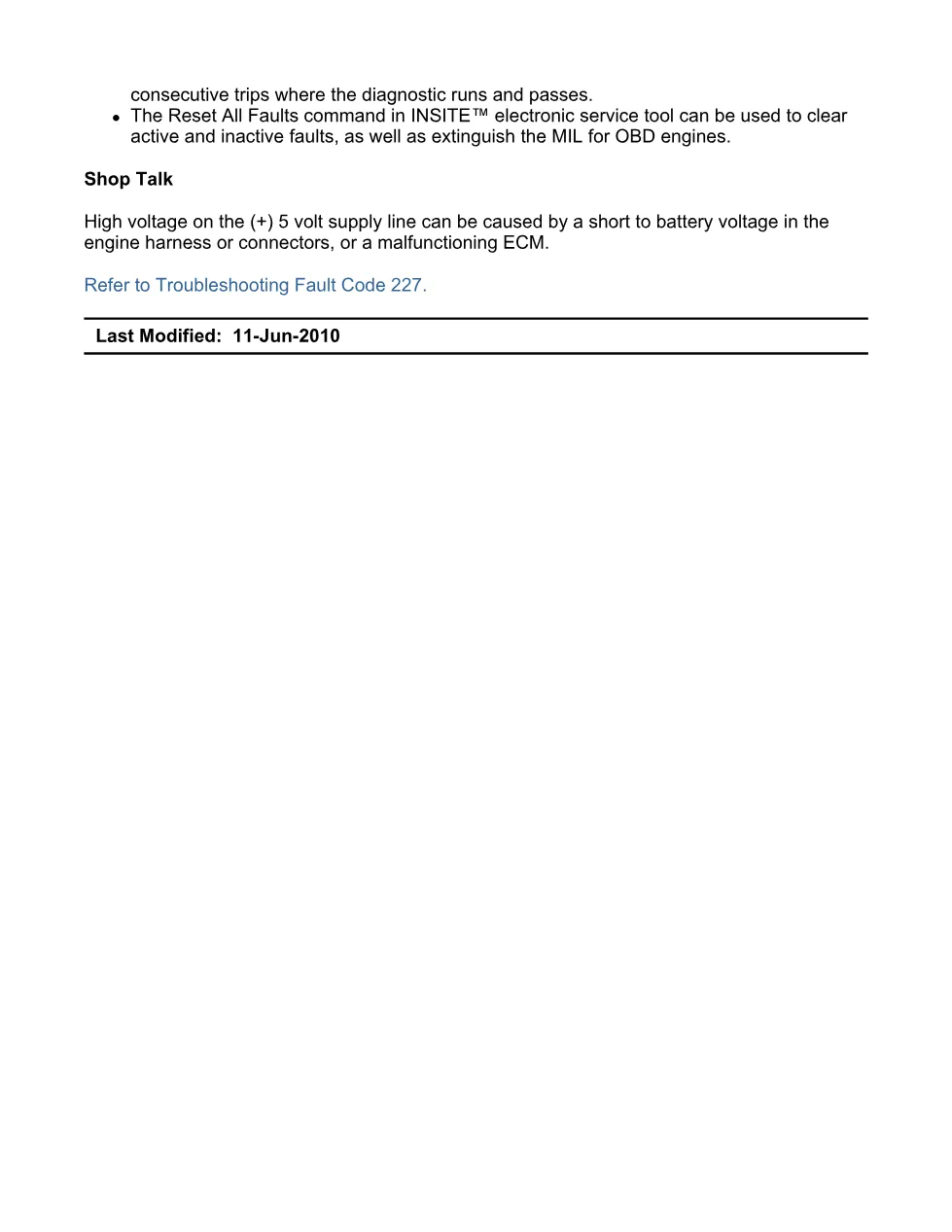fault code 227 DTCs manual — Sensor Supply 2 Circuit (SPN - page 3 is available after signing in