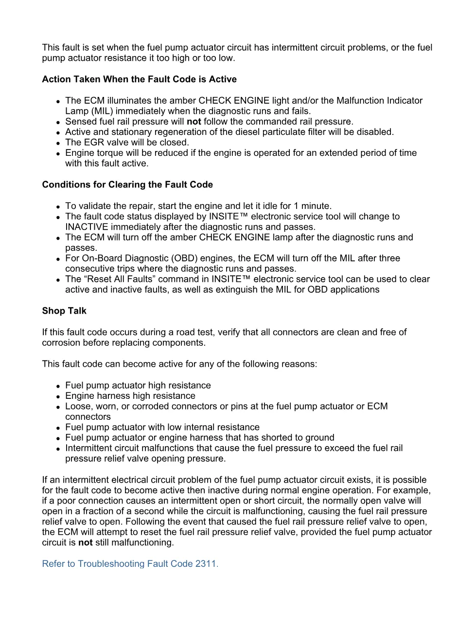 fault code 2311 DTCs troubleshooting manual – SPN 633 FMI - preview page 2 of 6
