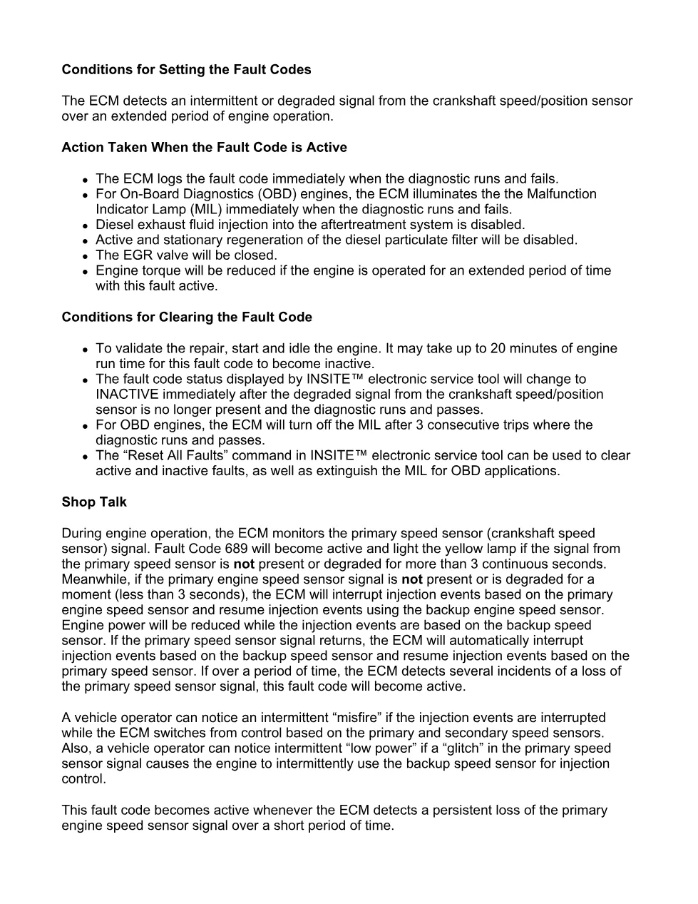 fault code 2321 DTCs troubleshooting manual – SPN 190 FMI 2/2 - preview page 2 of 6