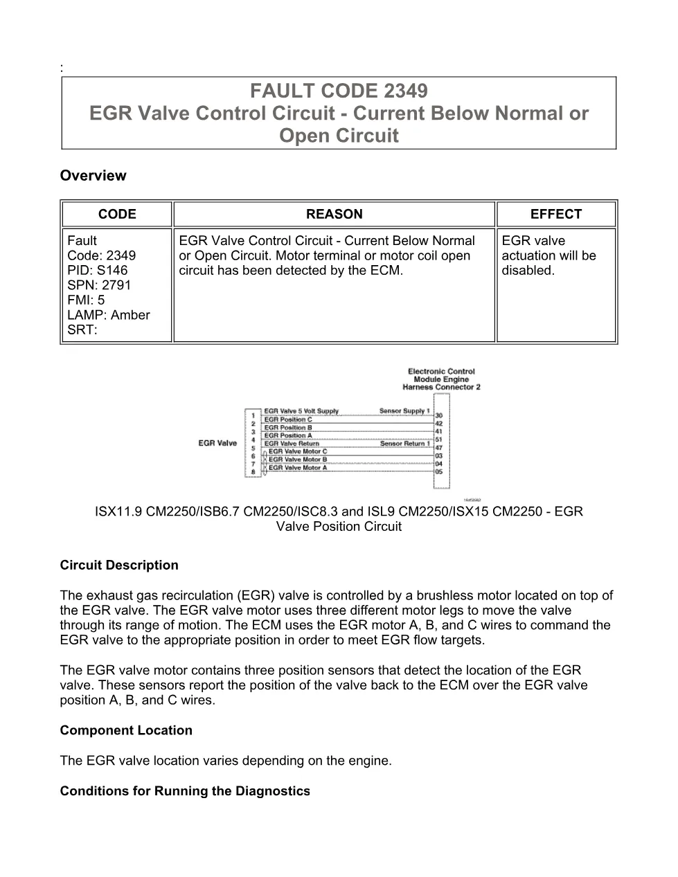 fault code 2349 DTCs troubleshooting manual – SPN 2791 FMI 5 - preview page 1 of 6