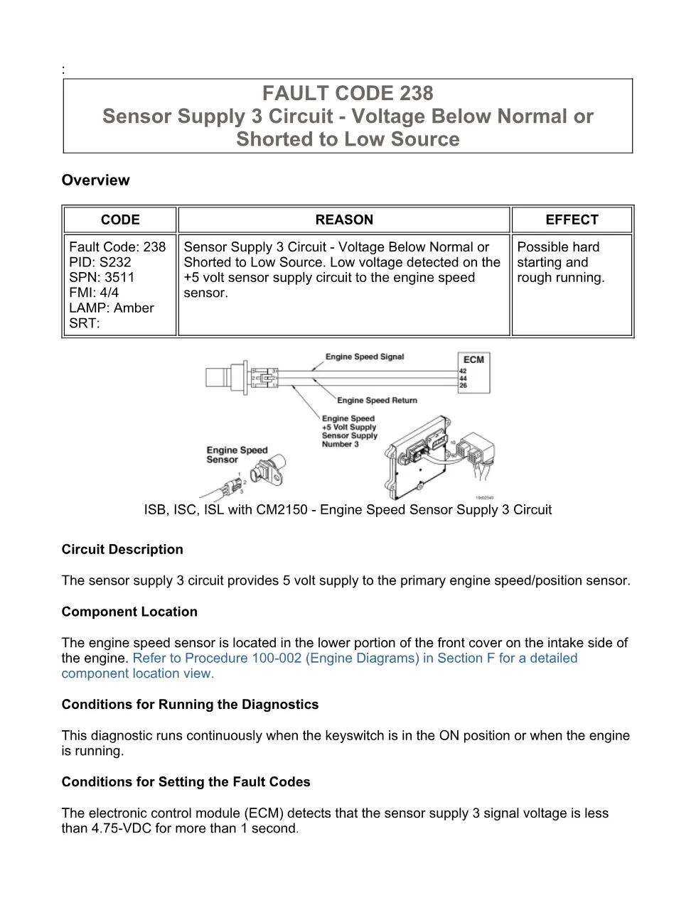fault code 238 DTCs troubleshooting manual — Code 238 — PDF, 9 - preview page 1 of 3