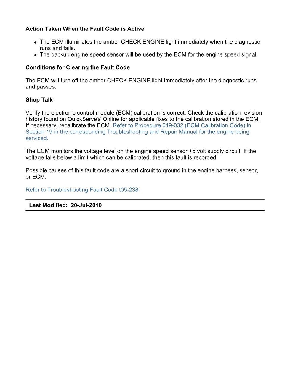 fault code 238 DTCs troubleshooting manual — Code 238 — PDF, 9 - preview page 2 of 3