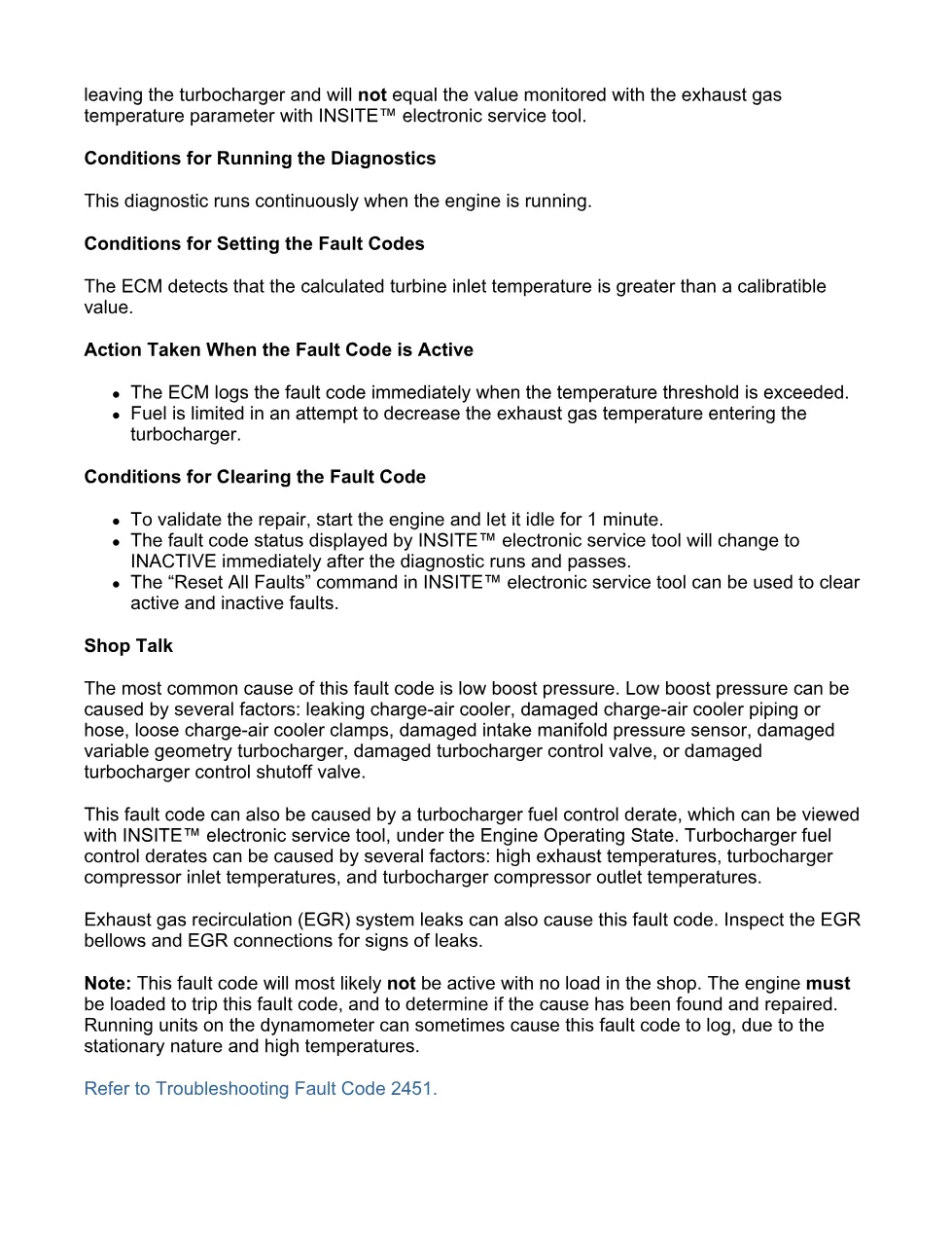 fault code 2451 DTCs troubleshooting manual – SPN 2789 FMI 16 - preview page 2 of 6