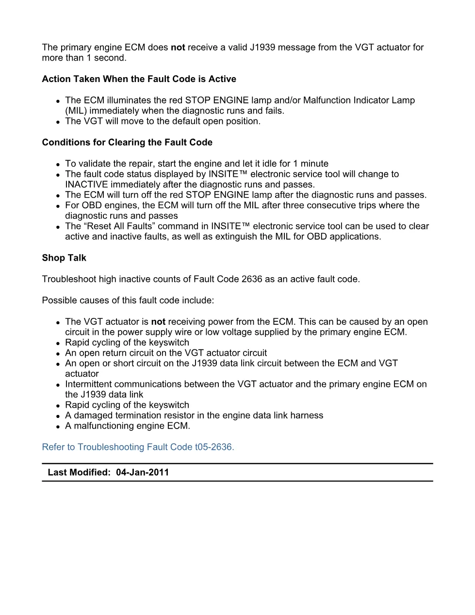 fault code 2636 DTCs — VGT Actuator Driver Circuit, SPN 641 - preview page 2 of 6