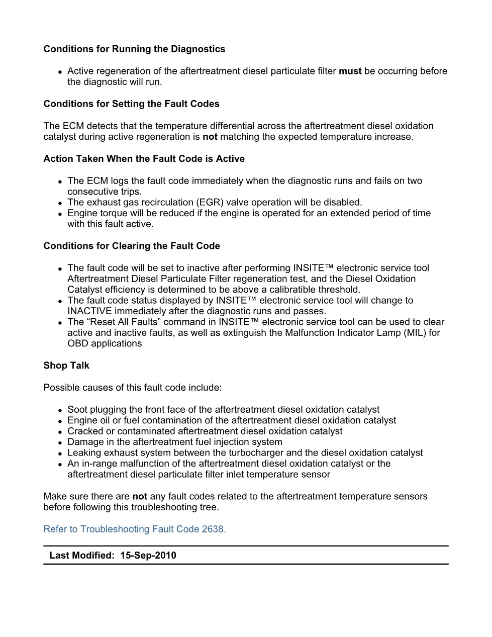 fault code 2638 DTCs — Aftertreatment Diesel Oxidation – Guide - preview page 2 of 6