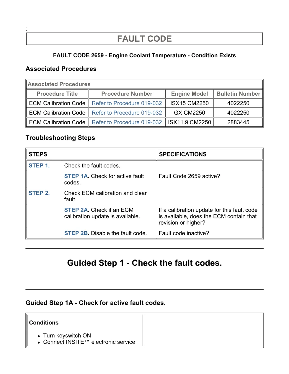 fault code 2659 DTCs — Engine Coolant Temperature, SPN 110 FMI - page 3 is available after signing in