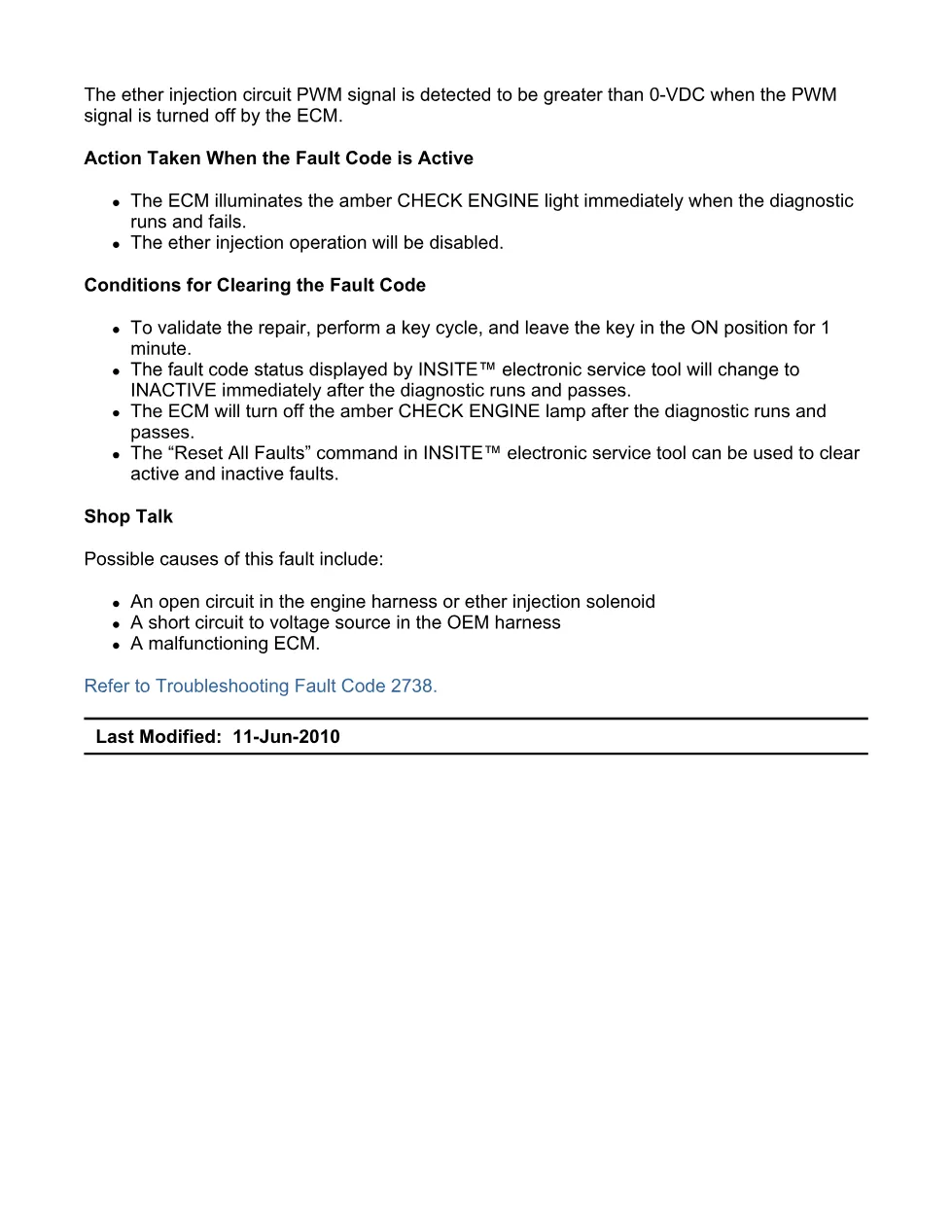 fault code 2738 DTCs — Start Enable Device 1 Circuit (Ether, - preview page 2 of 6