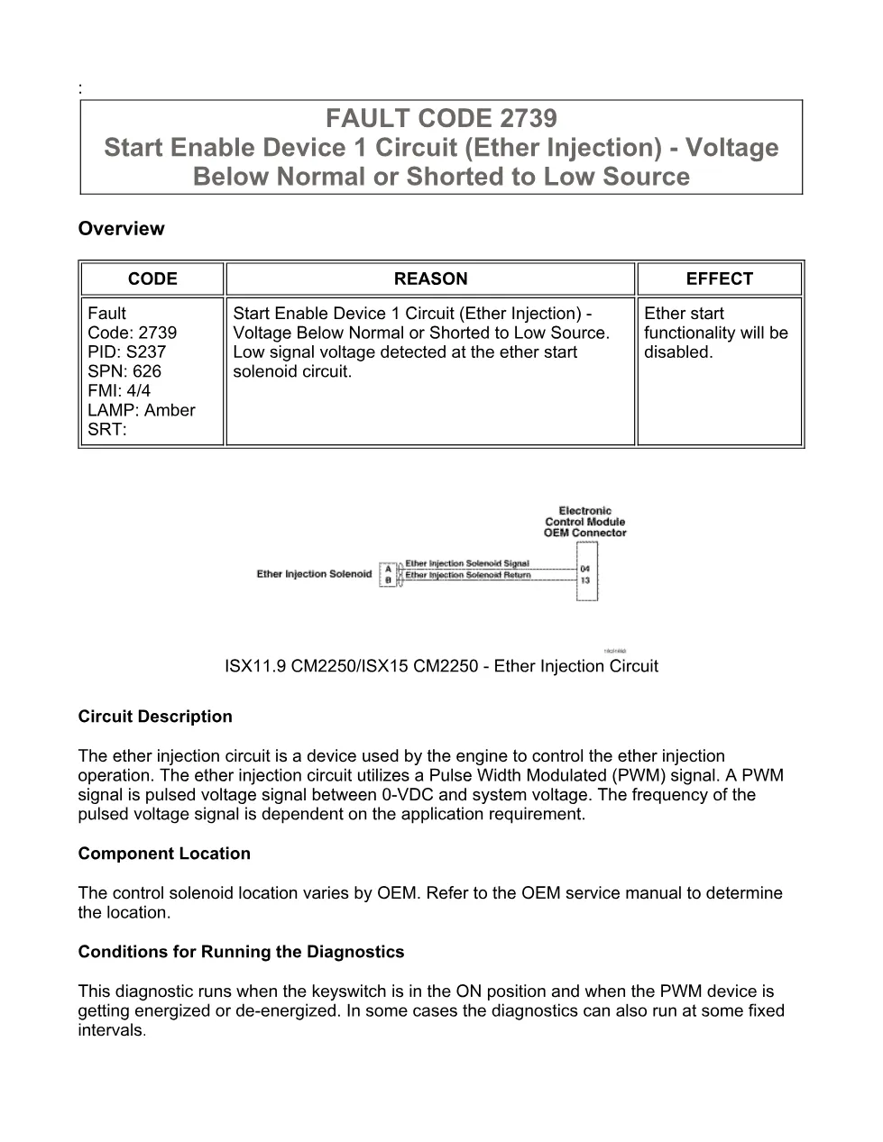 fault code 2739 DTCs — Start Enable Device 1 Circuit (Ether, - preview page 1 of 6