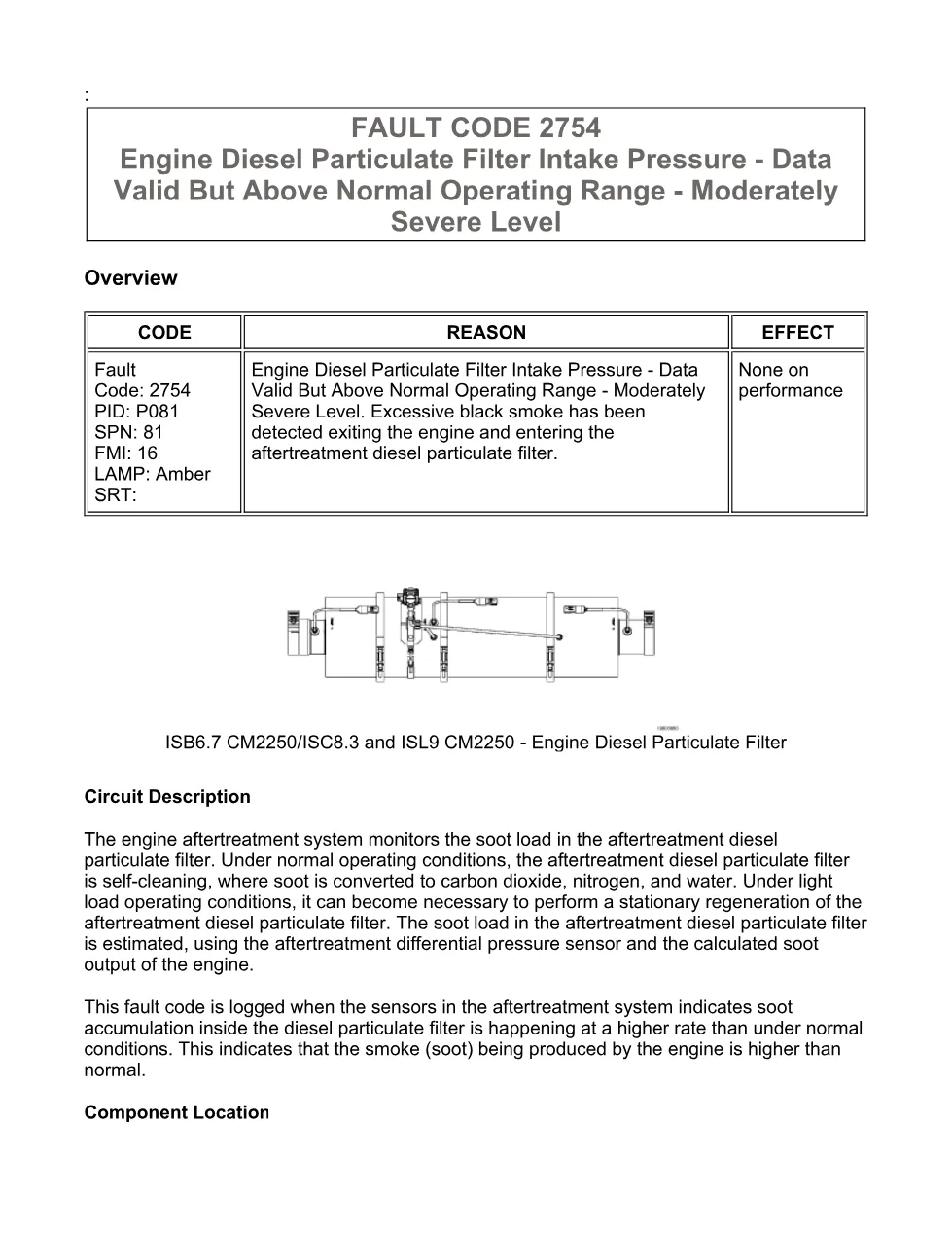 fault code 2754 DTCs — Engine Diesel Particulate Filter - preview page 1 of 6