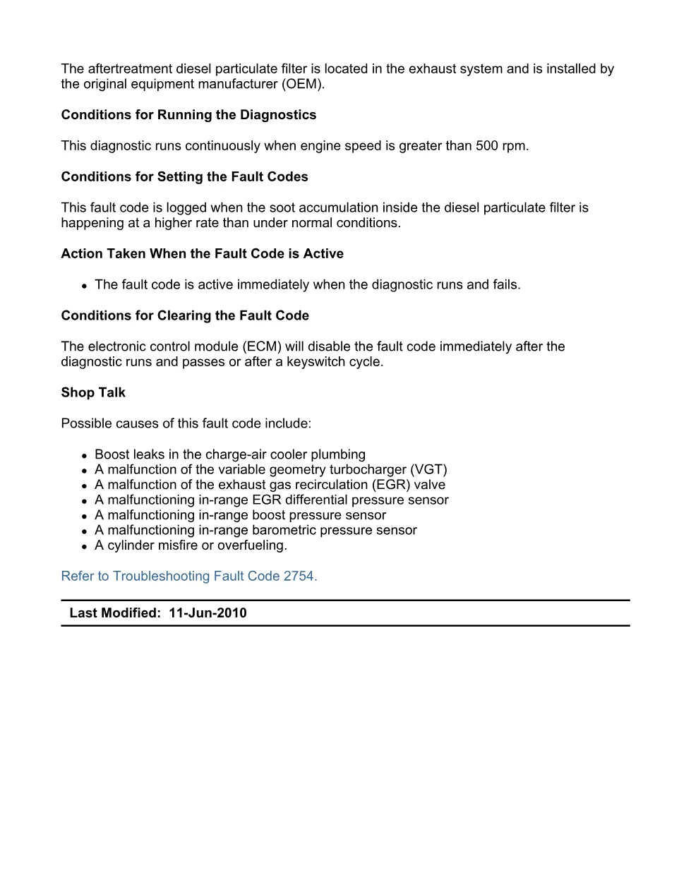 fault code 2754 DTCs — Engine Diesel Particulate Filter - preview page 2 of 6