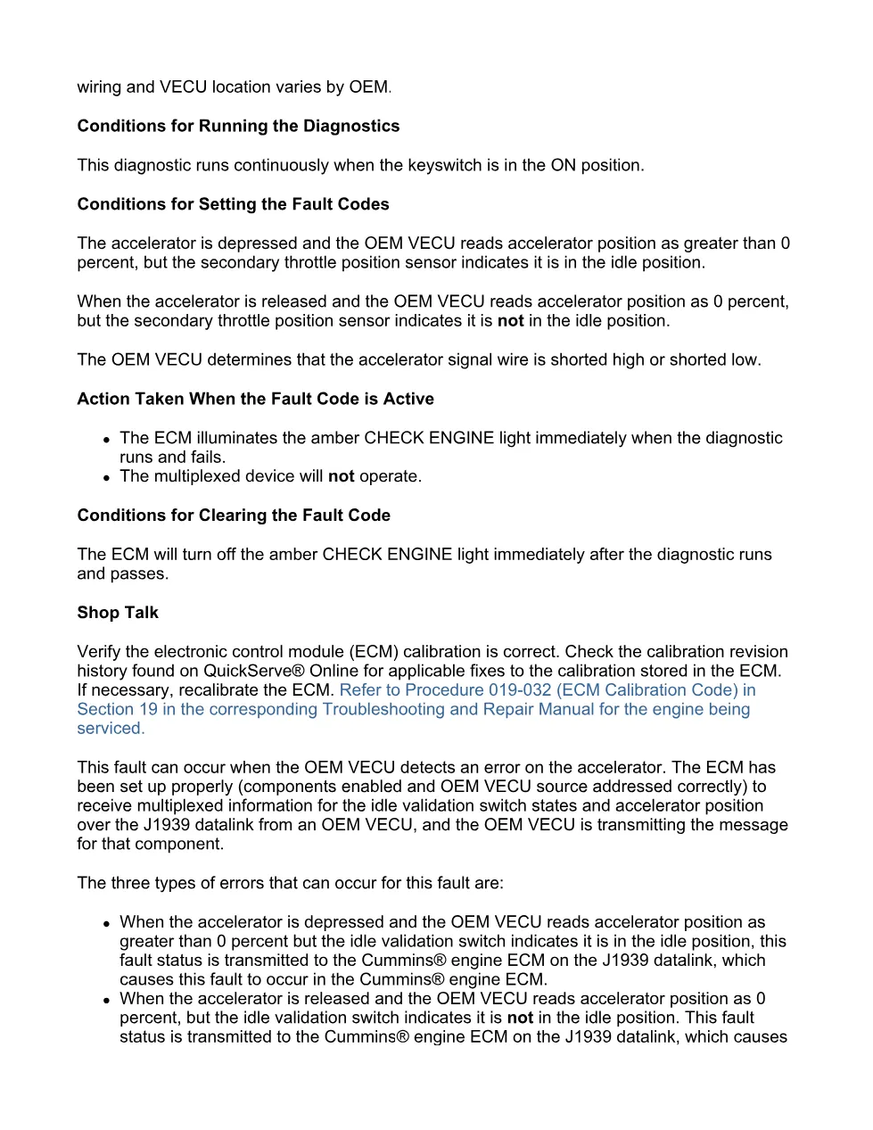 fault code 287 DTCs Troubleshooting Manual — ISB6.7 CM2150 SAE - preview page 2 of 3