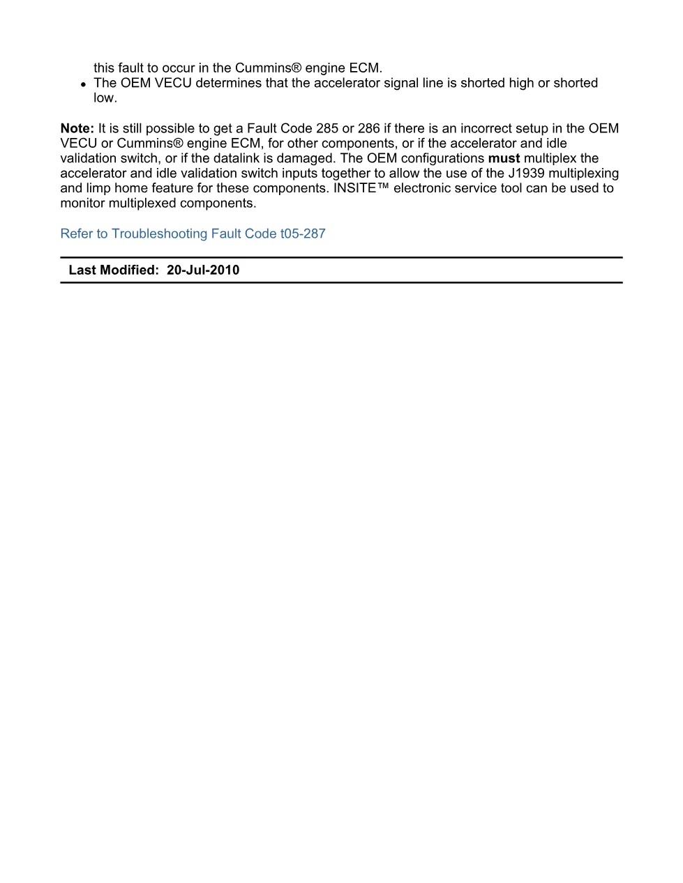 fault code 287 DTCs Troubleshooting Manual — ISB6.7 CM2150 SAE - page 3 is available after signing in