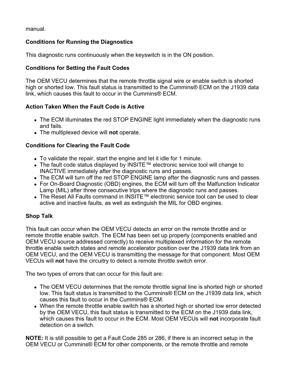 fault code 288 DTCs troubleshooting manual — ISX11.9 CM2250, - preview page 2 of 6