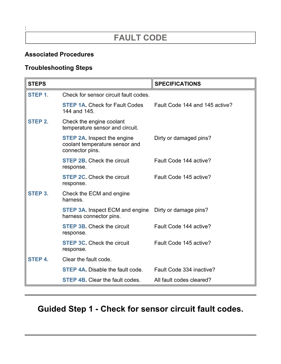 fault code 334 DTCs — Troubleshooting Procedure — Code – Guide - page 3 is available after signing in