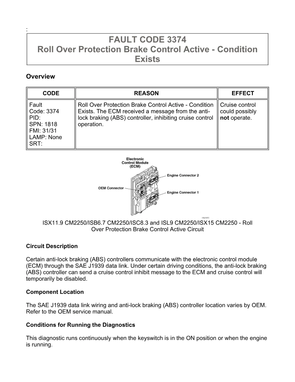 fault code 3374 DTCs manual — roll over protection brake – PDF - preview page 1 of 6
