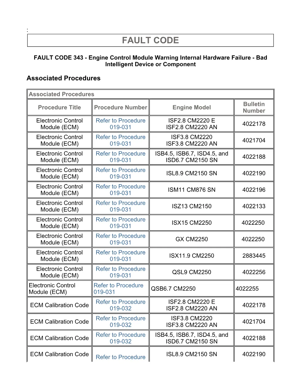 fault code 343 DTCs troubleshooting manual — ISX11.9 CM2250, - page 3 is available after signing in