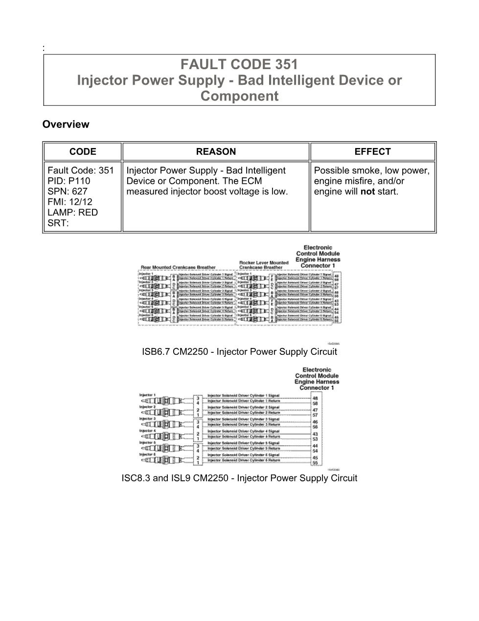 fault code 351 DTCs injector power supply circuit – Official - preview page 1 of 6