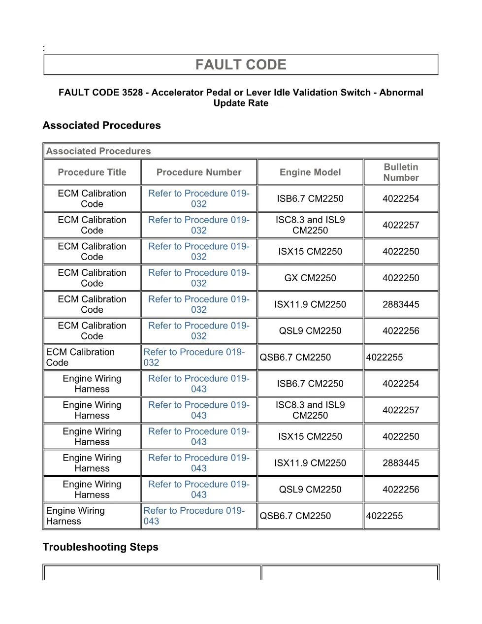 Fault Code 3528 DTCs Troubleshooting Manual — SPN 558 FMI 9 - page 3 is available after signing in