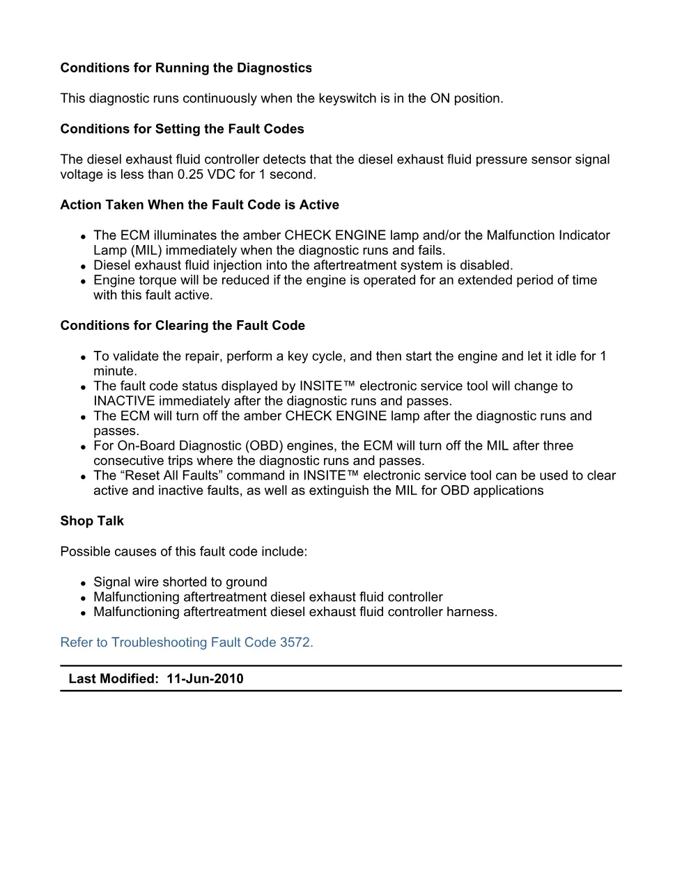 Fault Code 3572 DTCs Troubleshooting Guide — ISB6.7 CM2250 DEF - preview page 2 of 3
