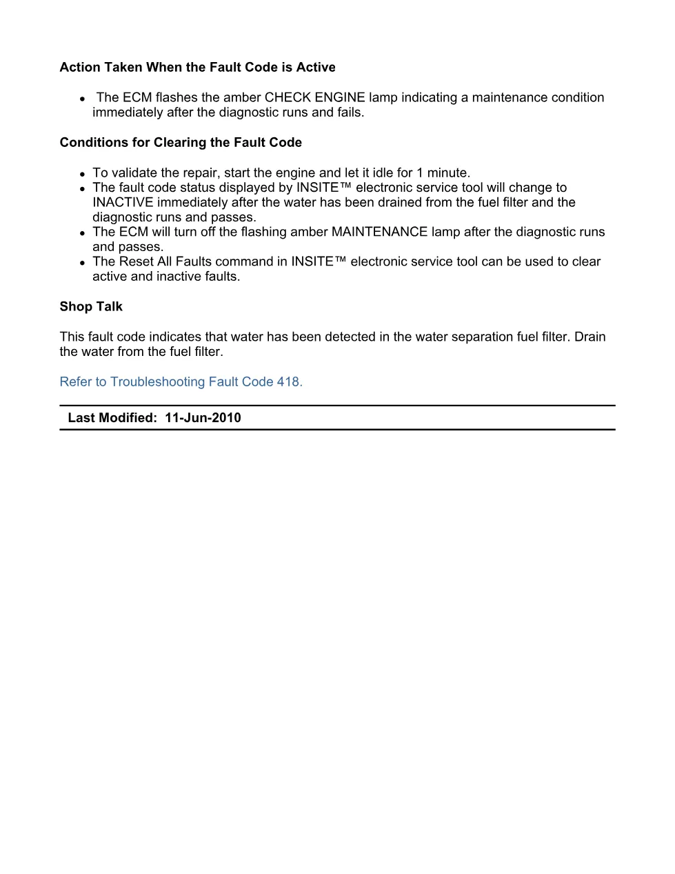 fault code 418 DTCs water-in-fuel indicator circuit – Official - preview page 2 of 6