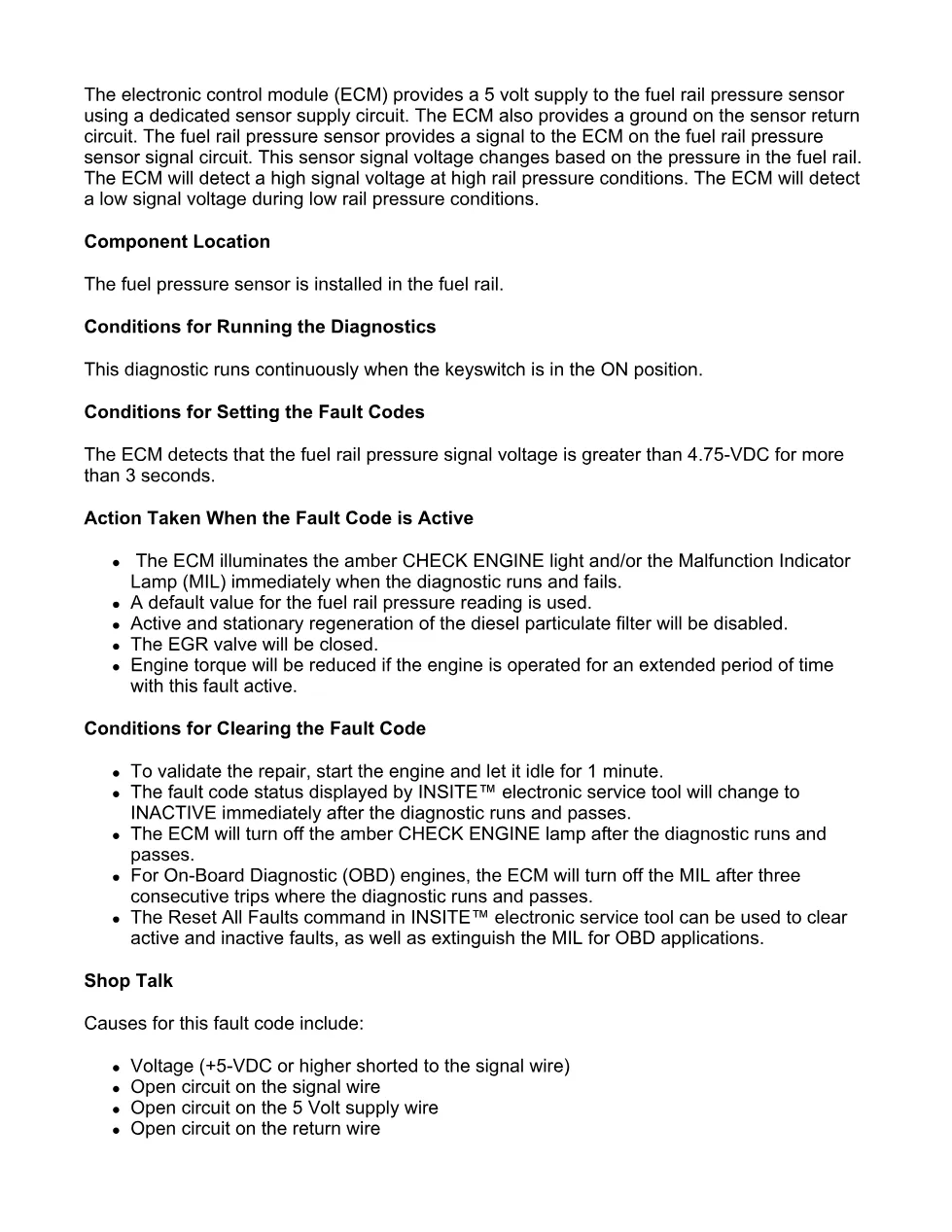 fault code 451 DTCs — Rail 1 Pressure Sensor High — ISX11.9 - preview page 2 of 6