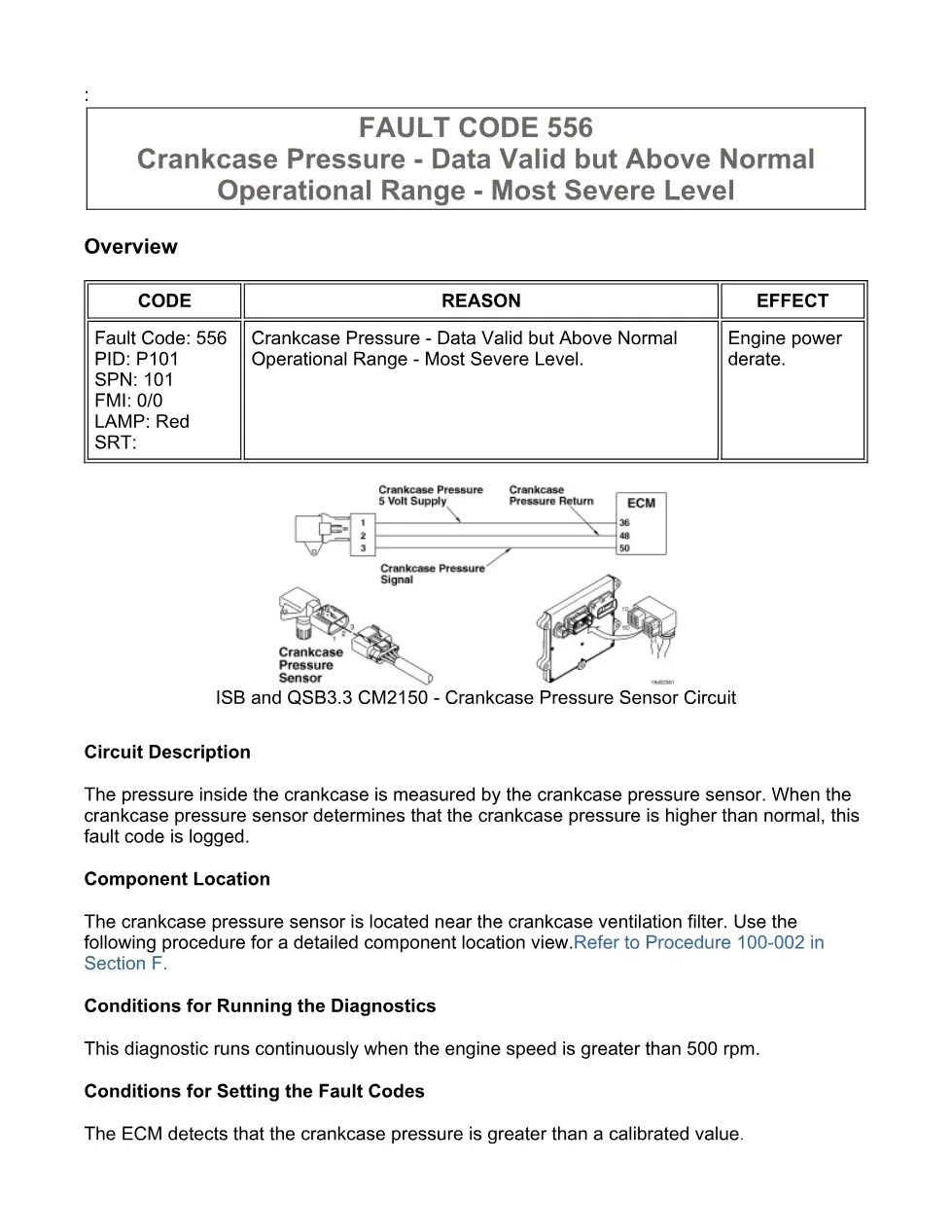 fault code 556 DTCs troubleshooting manual — Fault Code - preview page 2 of 3
