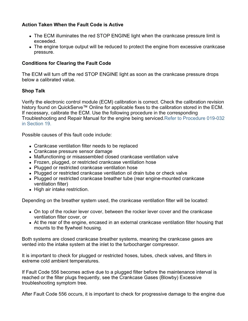 fault code 556 DTCs troubleshooting manual — Fault Code - page 3 is available after signing in