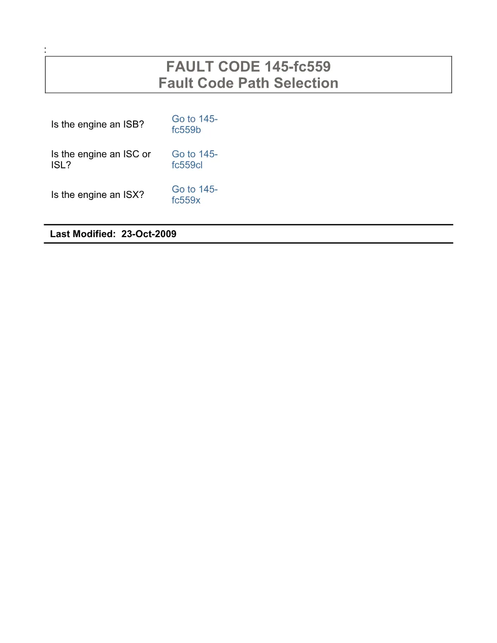 fault code 559 DTCs — Rail 1 Pressure Low — ISX11.9 CM2250 - preview page 1 of 6