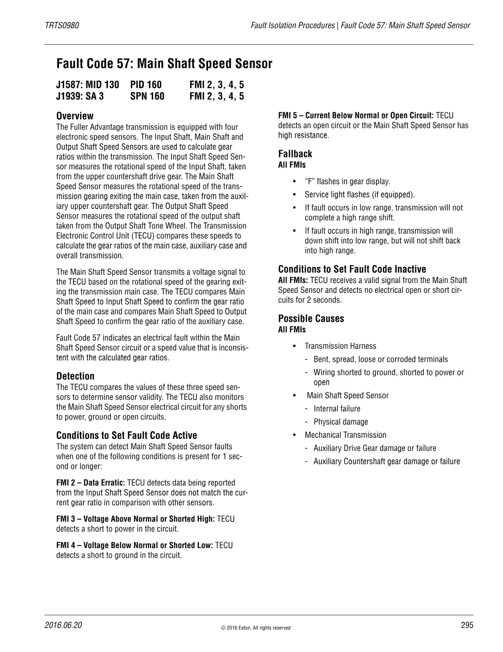 Fault Code 57 explained – Eaton Fuller Advantage, TRTS0980 PDF (3 - preview page 1 of 3
